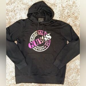 BRAND NEW W/TAGS GUESS ORIGINALS RARE PURPLE/ORANGE OMBRÉ LOGO UNISEX HOODIE